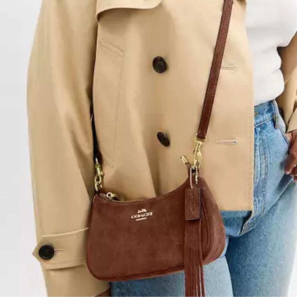 NWT coach !! Teri Mini Crossbody Bag 🤎 IM/VINTAGE BROWN - Picture 5 of 7